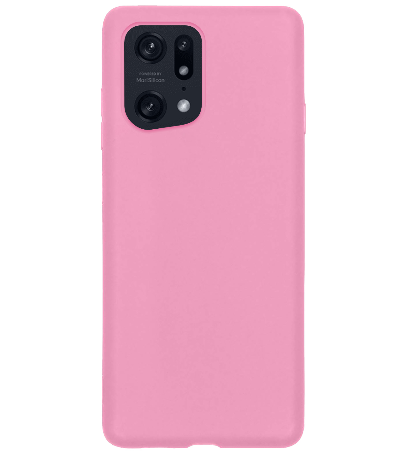 Nomfy Hoesje Geschikt voor OPPO Find X5 Hoesje Siliconen Cover Case - Hoes Geschikt voor OPPO X5 Hoes Back Case - Lichtroze