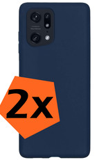 Nomfy Hoesje Geschikt voor OPPO Find X5 Hoesje Siliconen Cover Case - Hoes Geschikt voor OPPO X5 Hoes Back Case - 2-PACK - Donkerblauw
