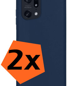 Nomfy Nomfy OPPO Find X5 Hoesje Siliconen - Donkerblauw - 2 PACK