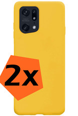 Nomfy Hoesje Geschikt voor OPPO Find X5 Hoesje Siliconen Cover Case - Hoes Geschikt voor OPPO X5 Hoes Back Case - 2-PACK - Geel