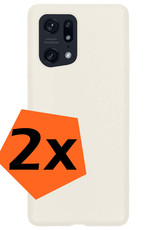 Nomfy Hoesje Geschikt voor OPPO Find X5 Hoesje Siliconen Cover Case - Hoes Geschikt voor OPPO X5 Hoes Back Case - 2-PACK - Wit