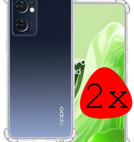 BASEY. BASEY. OPPO Find X5 Lite Hoesje Shockproof - Transparant - 2 PACK