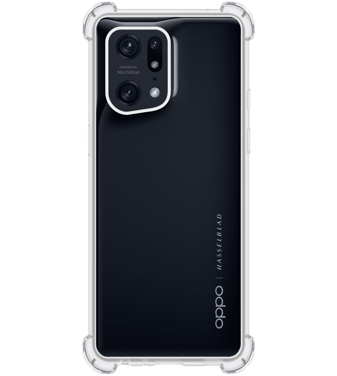 NoXx Hoes Geschikt voor OPPO Find X5 Hoesje Siliconen Cover Shock Proof Back Case Shockproof Hoes Met 2x Screenprotector - Transparant