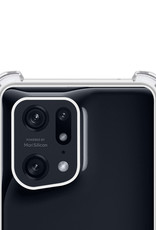NoXx Hoes Geschikt voor OPPO Find X5 Hoesje Siliconen Cover Shock Proof Back Case Shockproof Hoes Met 2x Screenprotector - Transparant