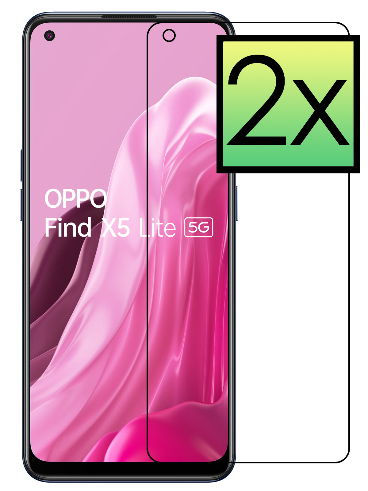 NoXx Screenprotector Geschikt voor OPPO Find X5 Lite Screenprotector Tempered Glass Gehard Glas Beschermglas - 2x