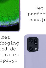 BASEY. Hoes Geschikt voor OPPO Find X5 Hoesje Siliconen Back Cover Case Met 2x Screenprotector - Hoesje Geschikt voor OPPO X5 Hoes Cover Hoesje - Lila