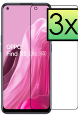 NoXx Screenprotector Geschikt voor OPPO Find X5 Lite Screenprotector Tempered Glass Gehard Glas Beschermglas - 3x
