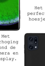 BASEY. Hoes Geschikt voor OPPO Find X5 Hoesje Siliconen Back Cover Case Met 2x Screenprotector - Hoesje Geschikt voor OPPO X5 Hoes Cover Hoesje - Zwart