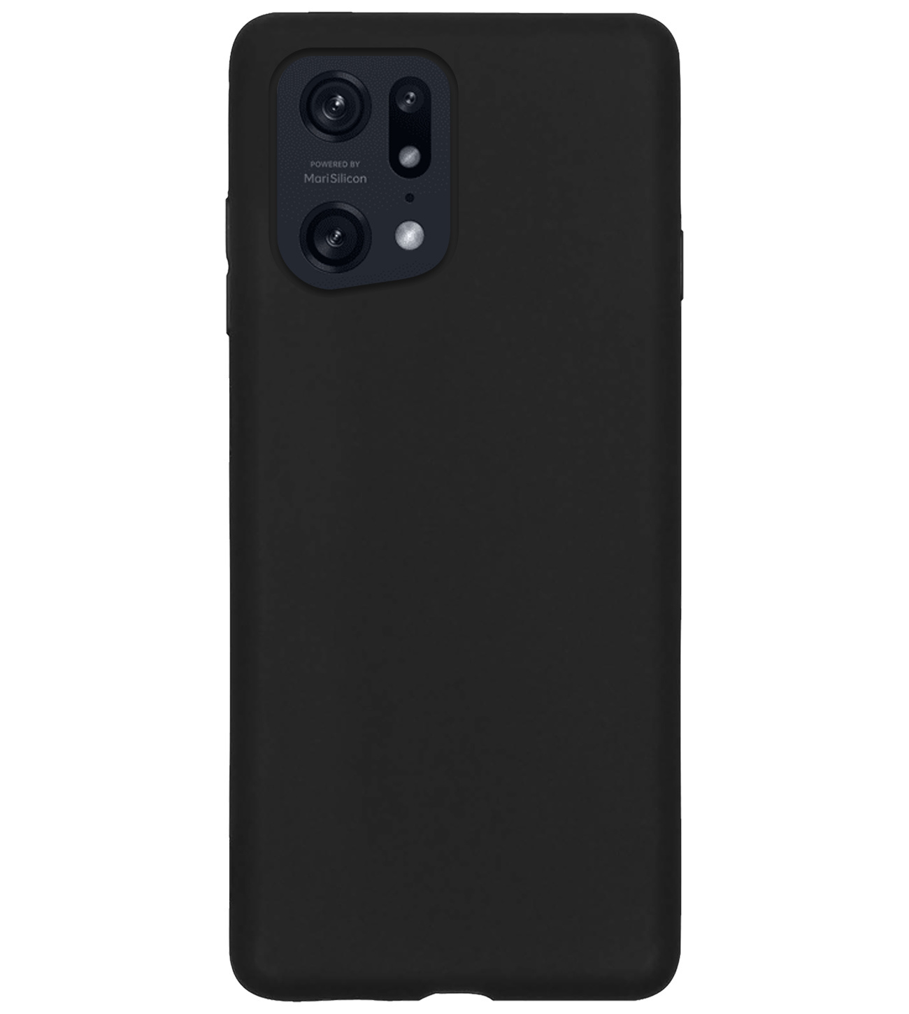 BASEY. Hoes Geschikt voor OPPO Find X5 Hoesje Siliconen Back Cover Case Met 2x Screenprotector - Hoesje Geschikt voor OPPO X5 Hoes Cover Hoesje - Zwart