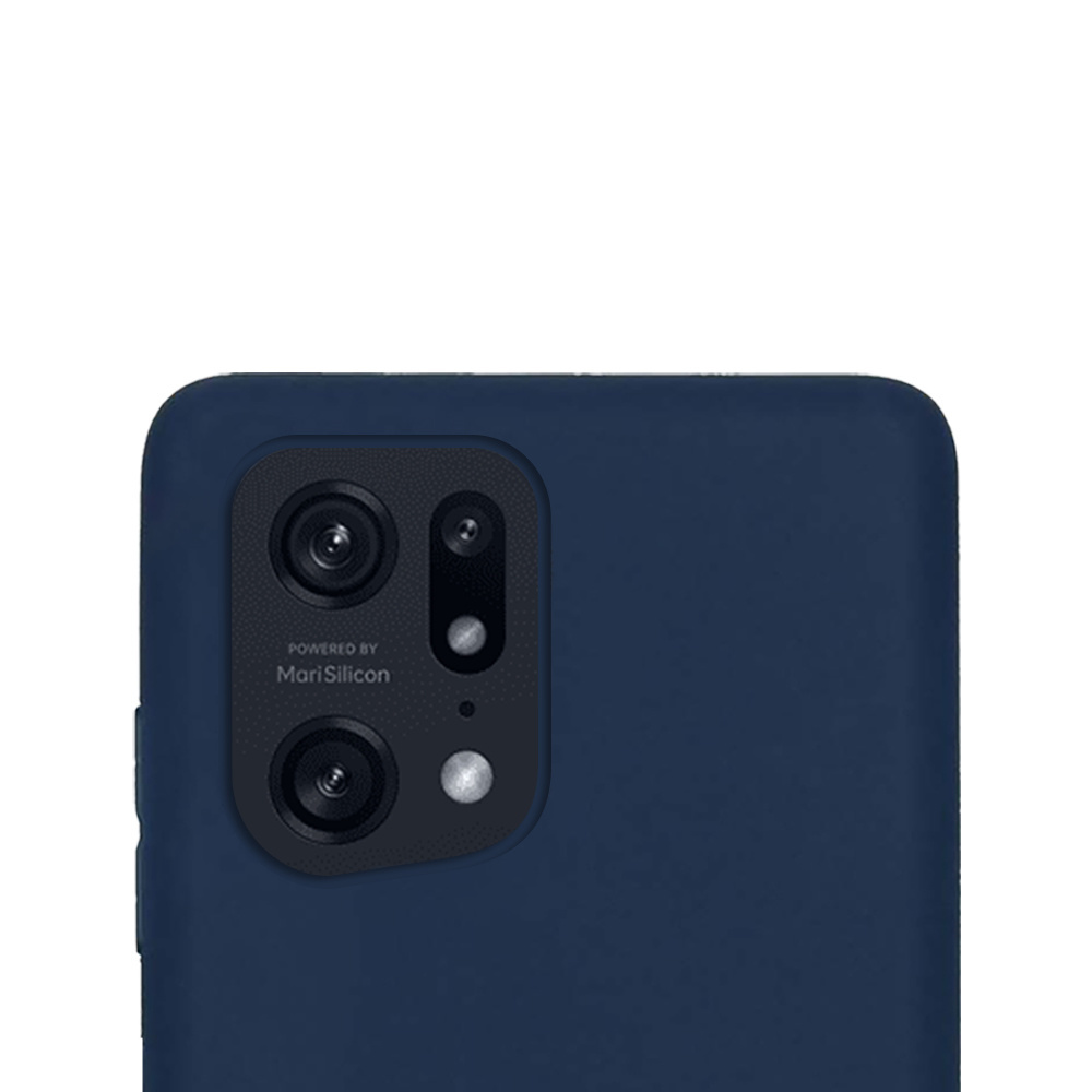 NoXx Hoes Geschikt voor OPPO Find X5 Hoesje Cover Siliconen Back Case Hoes Met Screenprotector - Donkerblauw