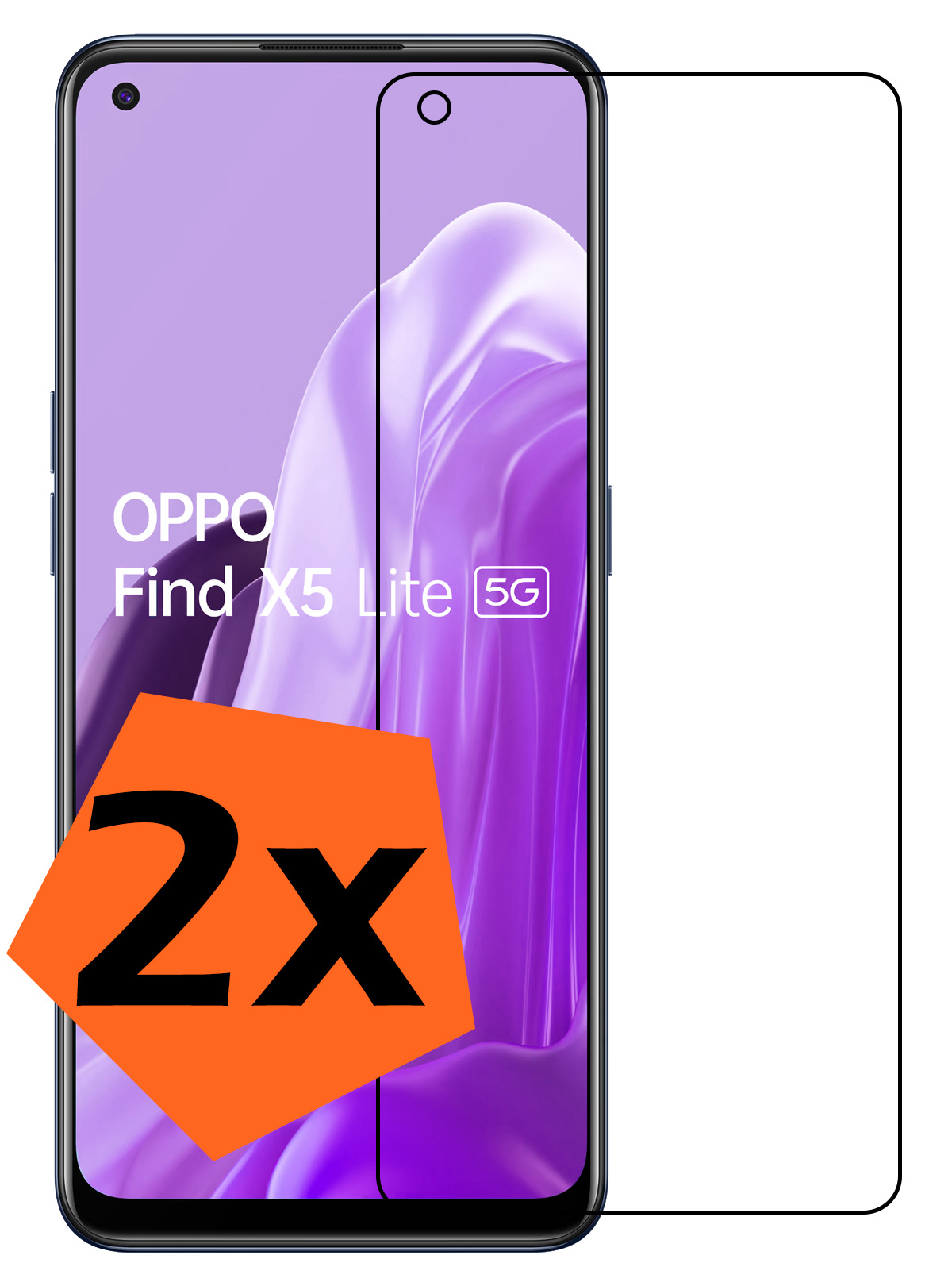 Nomfy Screenprotector Geschikt voor OPPO Find X5 Lite Screenprotector Bescherm Glas Tempered Glass - Screenprotector Geschikt voor OPPO X5 Lite Screen Protector - 2 PACK