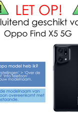 Hoes Geschikt voor OPPO Find X5 Hoesje Cover Siliconen Back Case Hoes Met Screenprotector - Lichtroze