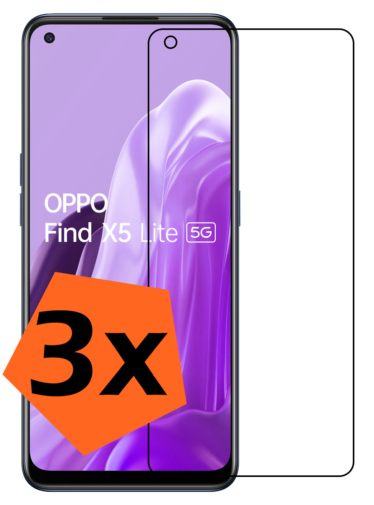 Nomfy Screenprotector Geschikt voor OPPO Find X5 Lite Screenprotector Bescherm Glas Tempered Glass - Screenprotector Geschikt voor OPPO X5 Lite Screen Protector - 3 PACK