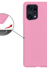 Nomfy Hoesje Geschikt voor OPPO Find X5 Hoesje Siliconen Cover Case Met Screenprotector - Hoes Geschikt voor OPPO X5 Hoes Back Case - Lichtroze
