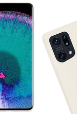Nomfy Hoesje Geschikt voor OPPO Find X5 Hoesje Siliconen Cover Case Met Screenprotector - Hoes Geschikt voor OPPO X5 Hoes Back Case - Wit