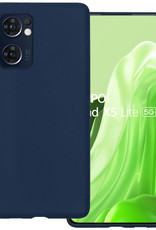 BASEY. Hoes Geschikt voor OPPO Find X5 Lite Hoesje Siliconen Back Cover Case - Hoesje Geschikt voor OPPO X5 Lite Hoes Cover Hoesje - Donkerblauw