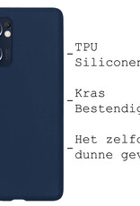 BASEY. Hoes Geschikt voor OPPO Find X5 Lite Hoesje Siliconen Back Cover Case - Hoesje Geschikt voor OPPO X5 Lite Hoes Cover Hoesje - Donkerblauw