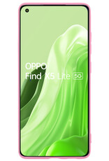 BASEY. Hoes Geschikt voor OPPO Find X5 Lite Hoesje Siliconen Back Cover Case - Hoesje Geschikt voor OPPO X5 Lite Hoes Cover Hoesje - Lichtroze