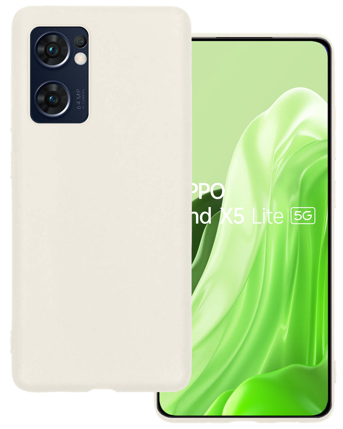 BASEY. Hoes Geschikt voor OPPO Find X5 Lite Hoesje Siliconen Back Cover Case - Hoesje Geschikt voor OPPO X5 Lite Hoes Cover Hoesje - Wit