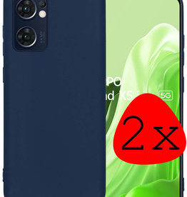 BASEY. BASEY. OPPO Find X5 Lite Hoesje Siliconen - Donkerblauw - 2 PACK