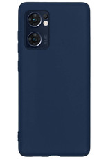 BASEY. Hoes Geschikt voor OPPO Find X5 Lite Hoesje Siliconen Back Cover Case - Hoesje Geschikt voor OPPO X5 Lite Hoes Cover Hoesje - Donkerblauw - 2 Stuks
