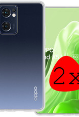 BASEY. Hoes Geschikt voor OPPO Find X5 Lite Hoesje Siliconen Back Cover Case - Hoesje Geschikt voor OPPO X5 Lite Hoes Cover Hoesje - Rood - 2 Stuks
