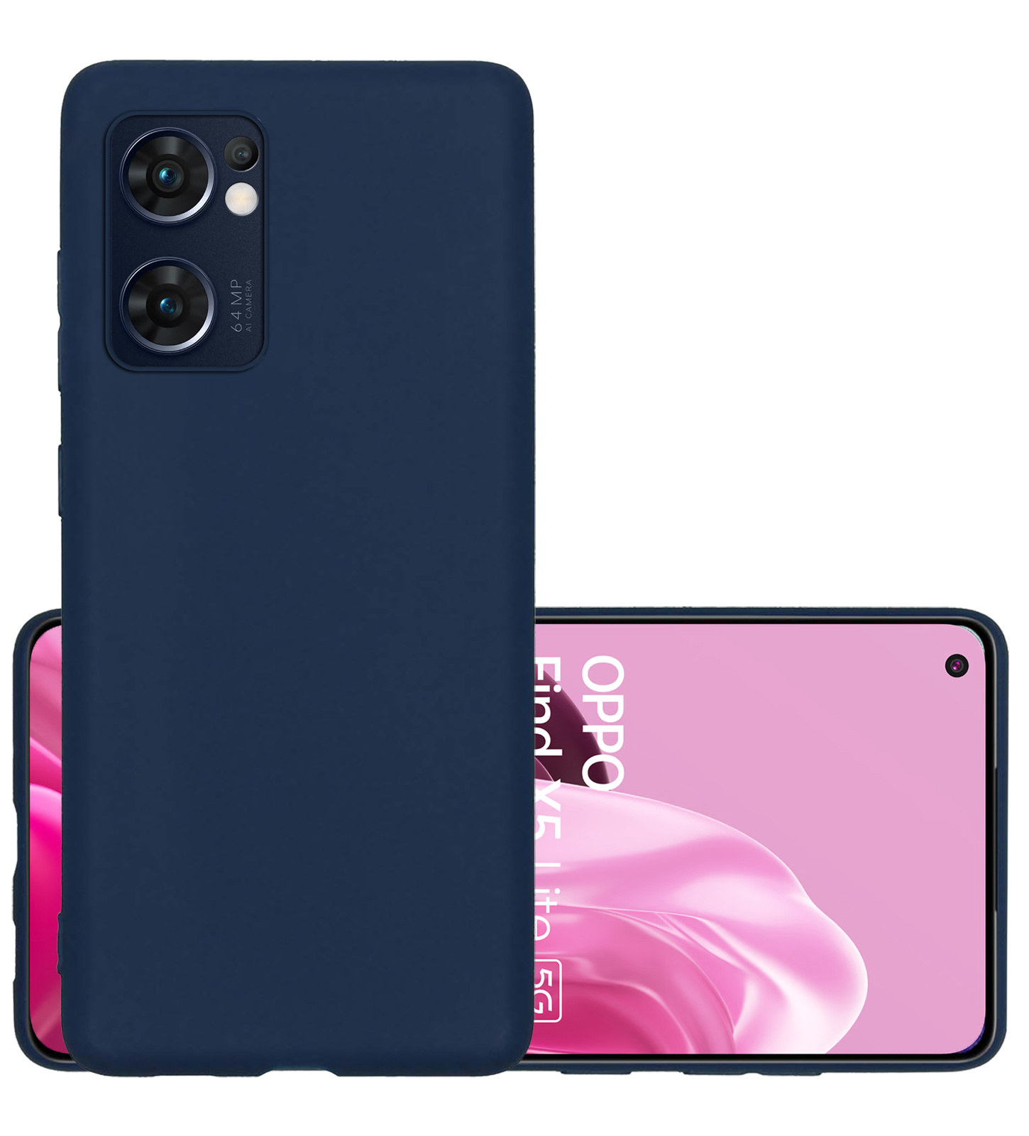 NoXx Hoes Geschikt voor OPPO Find X5 Lite Hoesje Cover Siliconen Back Case Hoes - Donkerblauw