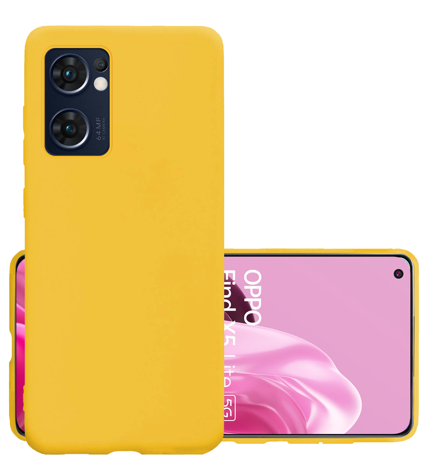 NoXx Hoes Geschikt voor OPPO Find X5 Lite Hoesje Cover Siliconen Back Case Hoes - Geel