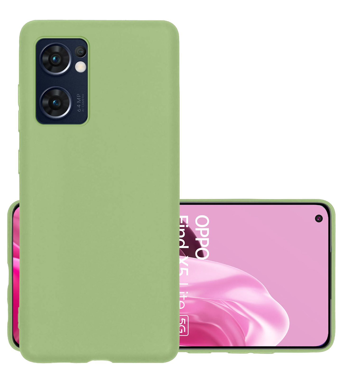 NoXx Hoes Geschikt voor OPPO Find X5 Lite Hoesje Cover Siliconen Back Case Hoes - Groen