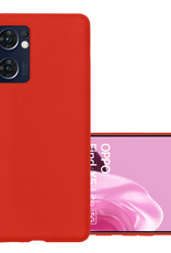 NoXx Hoes Geschikt voor OPPO Find X5 Lite Hoesje Cover Siliconen Back Case Hoes - Rood