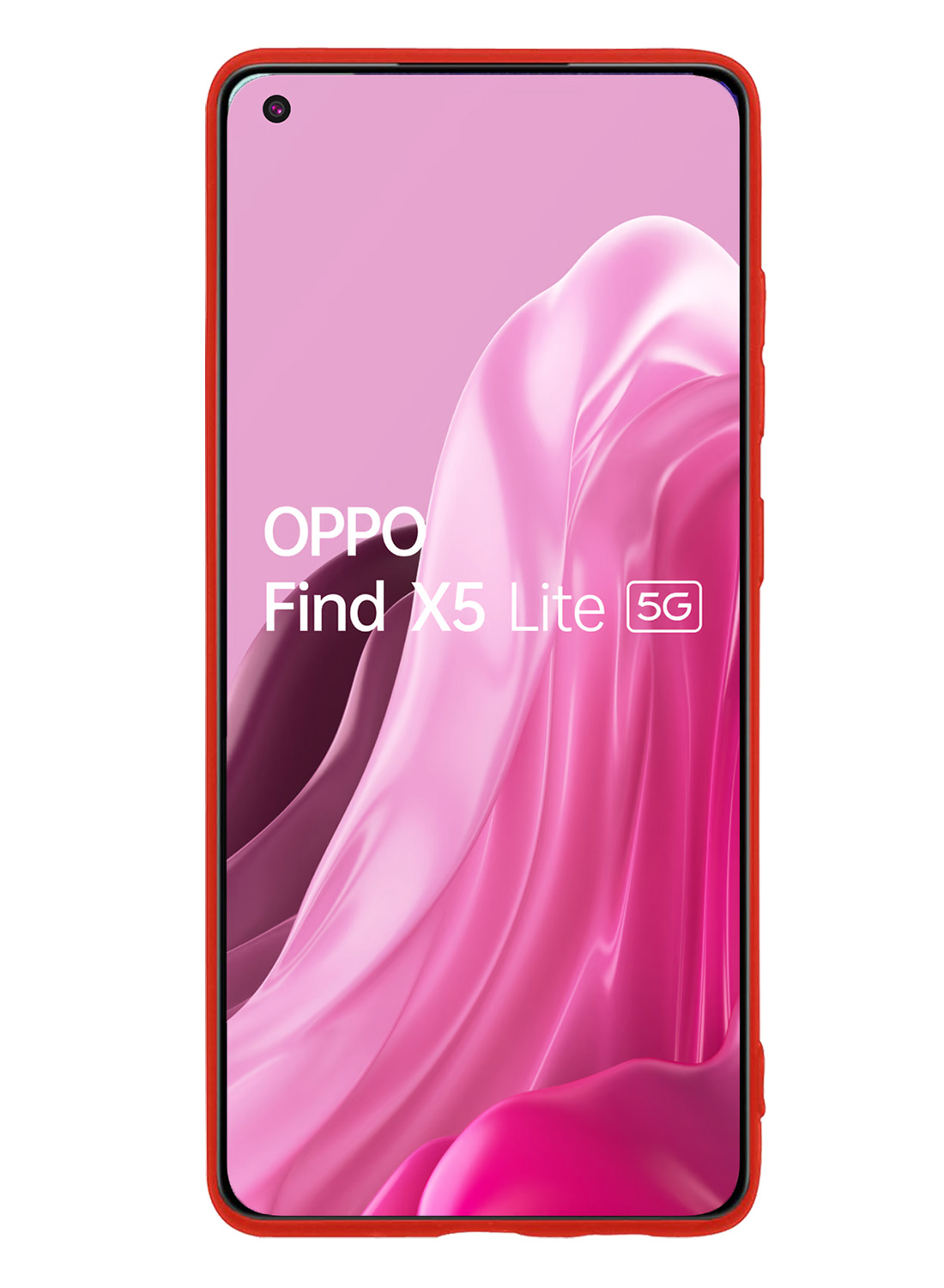 NoXx Hoes Geschikt voor OPPO Find X5 Lite Hoesje Cover Siliconen Back Case Hoes - Rood