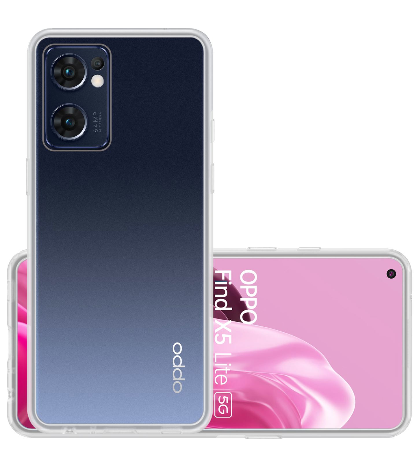 NoXx Hoes Geschikt voor OPPO Find X5 Lite Hoesje Cover Siliconen Back Case Hoes - Transparant