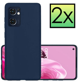 NoXx NoXx OPPO Find X5 Lite Hoesje Siliconen - Donkerblauw - 2 PACK