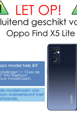 NoXx Hoes Geschikt voor OPPO Find X5 Lite Hoesje Cover Siliconen Back Case Hoes - Donkerblauw - 2x
