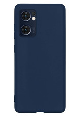 Nomfy Hoesje Geschikt voor OPPO Find X5 Lite Hoesje Siliconen Cover Case - Hoes Geschikt voor OPPO X5 Lite Hoes Back Case - Donkerblauw