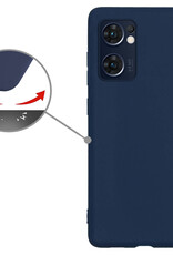 Nomfy Hoesje Geschikt voor OPPO Find X5 Lite Hoesje Siliconen Cover Case - Hoes Geschikt voor OPPO X5 Lite Hoes Back Case - Donkerblauw