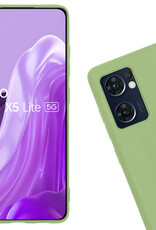 Nomfy Hoesje Geschikt voor OPPO Find X5 Lite Hoesje Siliconen Cover Case - Hoes Geschikt voor OPPO X5 Lite Hoes Back Case - Groen