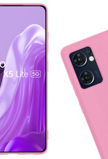 Nomfy Hoesje Geschikt voor OPPO Find X5 Lite Hoesje Siliconen Cover Case - Hoes Geschikt voor OPPO X5 Lite Hoes Back Case - Lichtroze