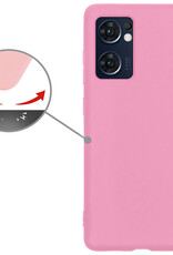 Nomfy Hoesje Geschikt voor OPPO Find X5 Lite Hoesje Siliconen Cover Case - Hoes Geschikt voor OPPO X5 Lite Hoes Back Case - Lichtroze