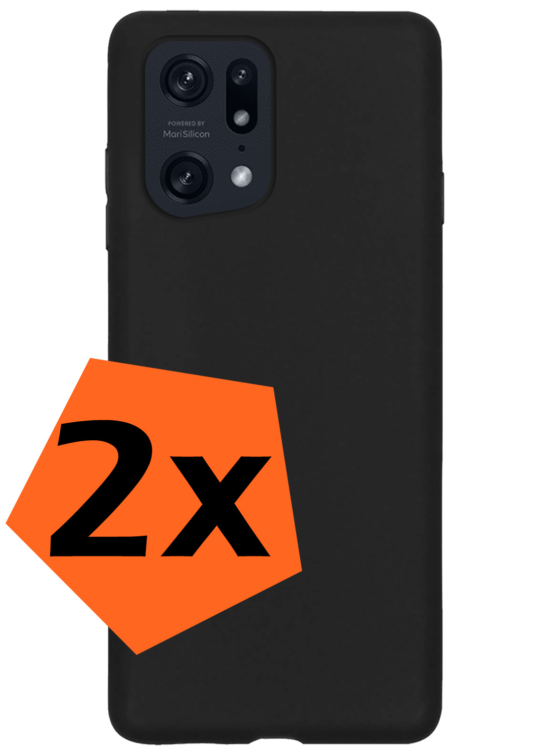 Nomfy Hoesje Geschikt voor OPPO Find X5 Pro Hoesje Siliconen Cover Case - Hoes Geschikt voor OPPO X5 Pro Hoes Back Case - 2-PACK - Zwart