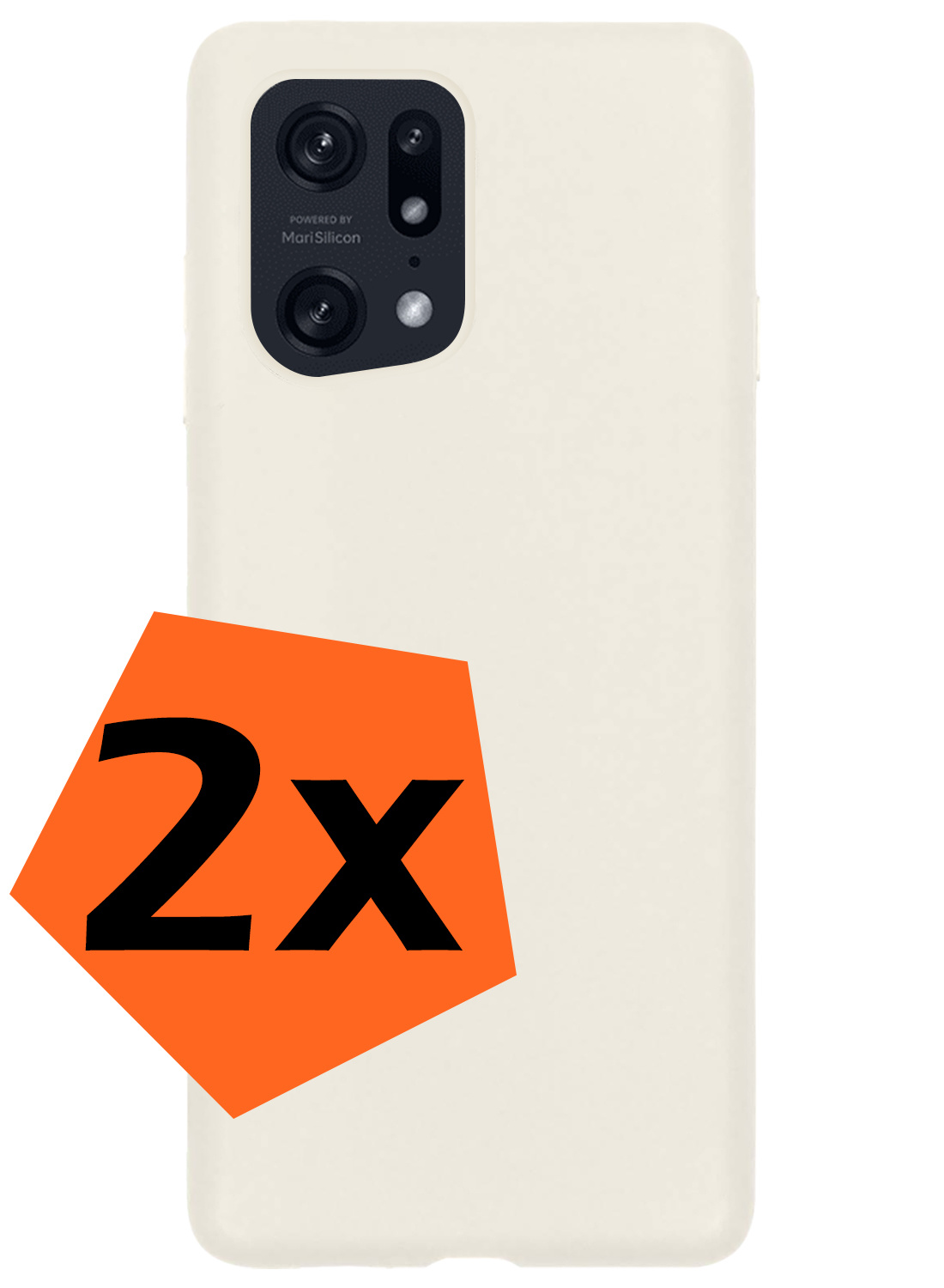 Nomfy Hoesje Geschikt voor OPPO Find X5 Pro Hoesje Siliconen Cover Case - Hoes Geschikt voor OPPO X5 Pro Hoes Back Case - 2-PACK - Wit