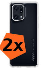 Nomfy Hoesje Geschikt voor OPPO Find X5 Pro Hoesje Siliconen Cover Case - Hoes Geschikt voor OPPO X5 Pro Hoes Back Case - 2-PACK - Rood