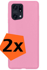 Nomfy Hoesje Geschikt voor OPPO Find X5 Pro Hoesje Siliconen Cover Case - Hoes Geschikt voor OPPO X5 Pro Hoes Back Case - 2-PACK - Lichtroze