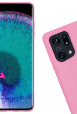 Nomfy Hoesje Geschikt voor OPPO Find X5 Pro Hoesje Siliconen Cover Case - Hoes Geschikt voor OPPO X5 Pro Hoes Back Case - 2-PACK - Lichtroze