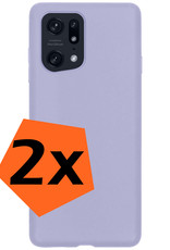 Nomfy Hoesje Geschikt voor OPPO Find X5 Pro Hoesje Siliconen Cover Case - Hoes Geschikt voor OPPO X5 Pro Hoes Back Case - 2-PACK - Lila