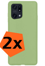 Nomfy Hoesje Geschikt voor OPPO Find X5 Pro Hoesje Siliconen Cover Case - Hoes Geschikt voor OPPO X5 Pro Hoes Back Case - 2-PACK - Groen