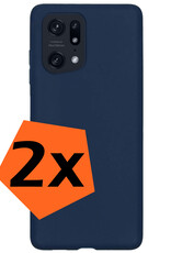 Nomfy Hoesje Geschikt voor OPPO Find X5 Pro Hoesje Siliconen Cover Case - Hoes Geschikt voor OPPO X5 Pro Hoes Back Case - 2-PACK - Donkerblauw