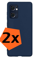 Nomfy Hoesje Geschikt voor OPPO Find X5 Lite Hoesje Siliconen Cover Case - Hoes Geschikt voor OPPO X5 Lite Hoes Back Case - 2-PACK - Donkerblauw