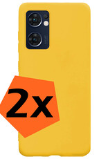 Nomfy Hoesje Geschikt voor OPPO Find X5 Lite Hoesje Siliconen Cover Case - Hoes Geschikt voor OPPO X5 Lite Hoes Back Case - 2-PACK - Geel