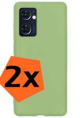 Nomfy Hoesje Geschikt voor OPPO Find X5 Lite Hoesje Siliconen Cover Case - Hoes Geschikt voor OPPO X5 Lite Hoes Back Case - 2-PACK - Groen